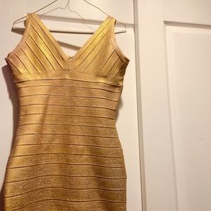 Gold bandage dress